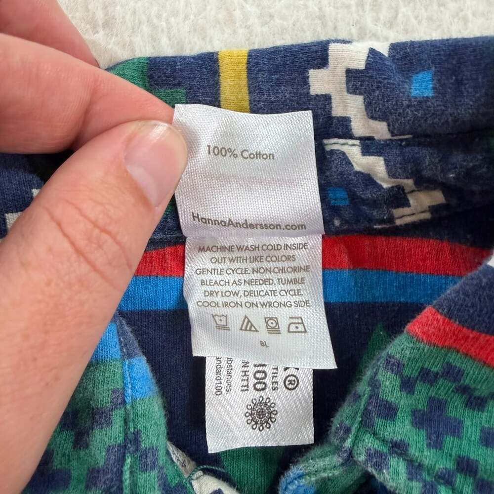 Hanna Andersson Button Down In French Terry Winter Solstice Size 3T - Picture 5 of 6